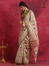 Saree Mall Women's Bhagalpuri  Beige Printed Designer Saree With Blouse Piece-BGP2708A