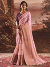 Saree Mall Women's  Blend Pink Woven Design Designer Saree With Blouse Piece-BHGYA1002