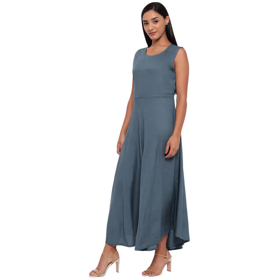 Aawari Rayon Plain Gown For Girls and Women Grey-AM086-Grey