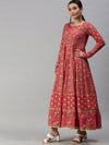 Women Printed Pink Anarkali Kurta-BSM1014-Pink