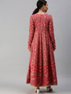 Women Printed Pink Anarkali Kurta-BSM1014-Pink