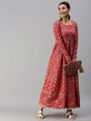 Women Printed Pink Anarkali Kurta-BSM1014-Pink