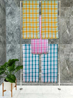 Athom Living Premium Gamcha Bath Towel 75 x 150 cm Pack of 5 Multicolued checkered-BT-9J-9K-9K-9M-9M