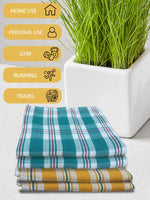 Athom Living Premium Gamcha Bath Towel 75 x 150 cm Pack of 4 Multicolued checkered-BT-9K-9K-9M-9M