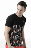 Huetrap Black Mens Short Sleeve Graphic Printed Tshirt-HT17MKGRABLK00660