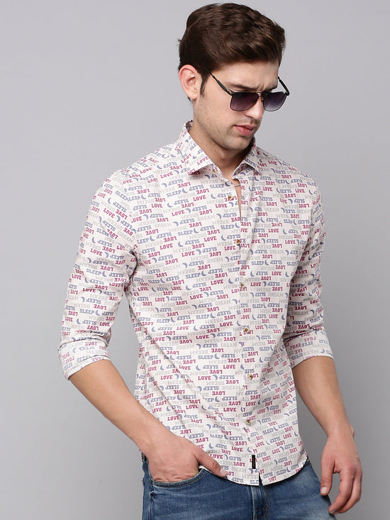 Men Spread Collar Printed Pink Shirt-BaronPrinted-4006-Pink