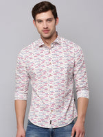 Men Spread Collar Printed Pink Shirt-BaronPrinted-4006-Pink