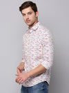 Men Spread Collar Printed Pink Shirt-BaronPrinted-4006-Pink