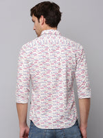 Men Spread Collar Printed Pink Shirt-BaronPrinted-4006-Pink