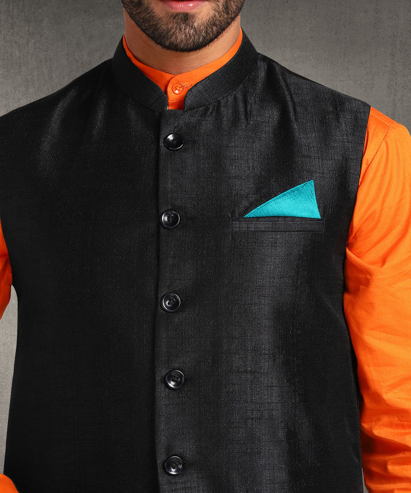 Hangup Men Standard Solid Men's Indian Wear-Black_2_76_Nehru