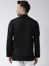 Hangup Men Standard Solid Men's Indian Wear-BlackKurta_Cotton