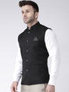 Hangup Men Standard Solid Men's Indian Wear-BlackNehru