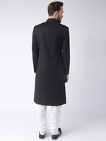 Hangup Men Standard Solid Men's Indian Wear-BlackSherwani23