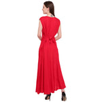 Aawari Rayon Plain Gown For Girls and Women Red-AM086-Red