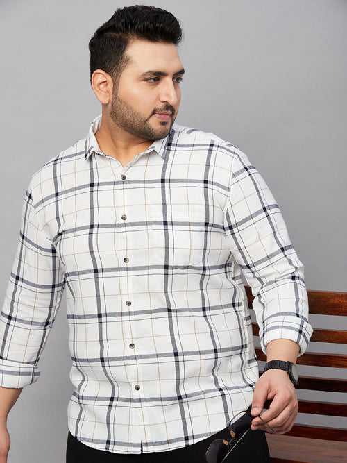 Men Checked White Classic Shirt-BOYACHECKS-4405-White