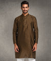 Hangup Men Standard Solid Men's Indian Wear-Brown_8_B17_Lkurta