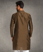 Hangup Men Standard Solid Men's Indian Wear-Brown_8_B17_Lkurta