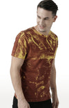 Huetrap Yellow Mens Short Sleeve Graphic Printed Tshirt-HT17MKGRAYLW01066