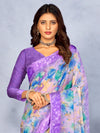 Saree Mall Women's Chiffon Lavendar Printed Designer Saree With Blouse Piece-CHERY27802A