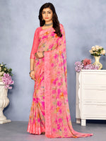 Saree Mall Women's Chiffon Pink Printed Designer Saree With Blouse Piece-CHERY27802B