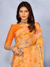 Saree Mall Women's Chiffon Orange Printed Designer Saree With Blouse Piece-CHERY27802C