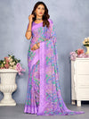 Saree Mall Women's Chiffon Lavendar Printed Designer Saree With Blouse Piece-CHERY27803A