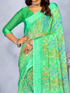 Saree Mall Women's Chiffon Sea Green Printed Designer Saree With Blouse Piece-CHERY27803C