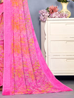 Saree Mall Women's Chiffon Pink Printed Designer Saree With Blouse Piece-CHERY27803D