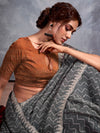 Saree Mall Women's Chiffon Grey Embellished Designer Saree With Blouse Piece-CHUNRI1004