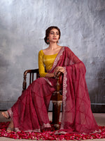 Saree Mall Women's Chiffon Maroon Embellished Designer Saree With Blouse Piece-CHUNRI1005