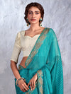 Saree Mall Women's Chiffon Blue Embellished Designer Saree With Blouse Piece-CHUNRI1013