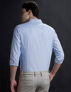 Mens Slim Fit Solid Blue Formal Oxford Shirt
