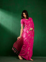 Suha Womens Fashion Ethnic Pink Color Sarees-MLSHWSA1296PNK0ONE