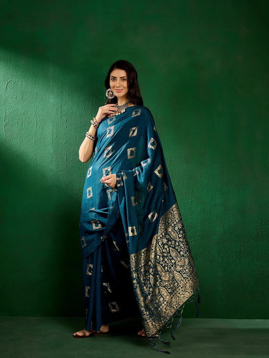 Suha Womens Fashion Ethnic Teal Color Sarees-MLSHWSA1295TEL0ONE