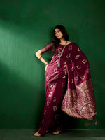 Suha Womens Fashion Ethnic Wine Color Sarees-MLSHWSA1294WNE0ONE