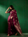 Suha Womens Fashion Ethnic Wine Color Sarees-MLSHWSA1294WNE0ONE