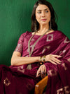 Suha Womens Fashion Ethnic Wine Color Sarees-MLSHWSA1294WNE0ONE