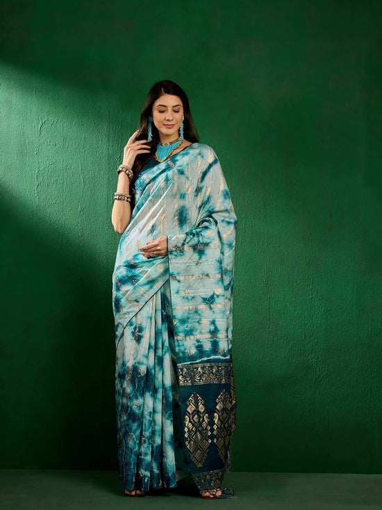 Suha Womens Fashion Ethnic Teal Color Sarees-MLSHWSA1302TEL0ONE