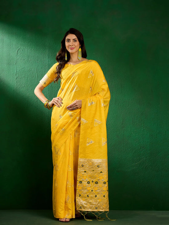 Suha Womens Fashion Ethnic Mustard Color Sarees-MLSHWSA1306MUS0ONE