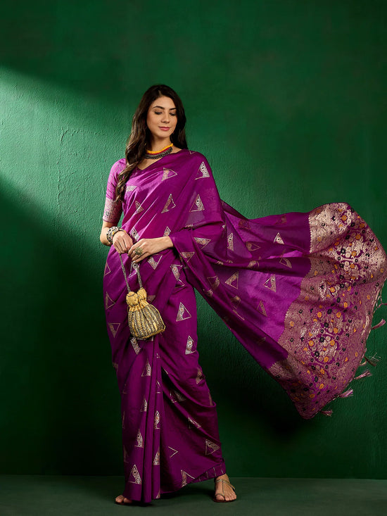 Suha Womens Fashion Ethnic Purple Color Sarees-MLSHWSA1308PUP0ONE