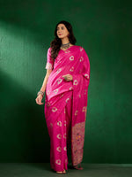 Suha Womens Fashion Ethnic Pink Color Sarees-MLSHWSA1315PNK0ONE