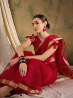 Suha Womens Fashion Ethnic Red Color Sarees-MLSHWSA1371RED0ONE