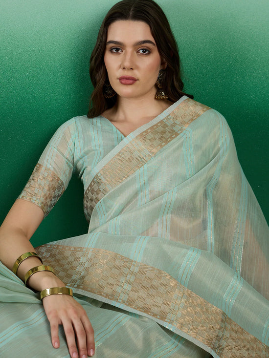 Suha Womens Fashion Ethnic Sea Green Color Sarees-MLSHWSA1428SGR0ONE