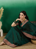 Suha Womens Fashion Ethnic Green Color Sarees-MLSHWSA1432GRN0ONE