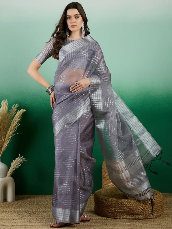 Suha Womens Fashion Ethnic Grey Color Sarees-MLSHWSA1436GRY0ONE