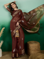 Suha Womens Fashion Ethnic Brown Color Sarees-MLSHWSA1448BRN0ONE