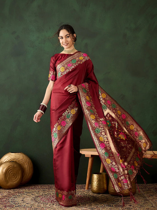 Suha Womens Fashion Ethnic Maroon Color Sarees-MLSHWSA1463MRN0ONE