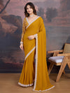 Avanshee Women's Latest Georgette Solid Saree With Unstiched Embroidred Blouse-AVN-1705-MUSTARD