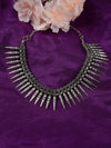 Silver-Plated Spiked Oxidized Tribal Necklace