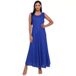 Aawari Rayon Plain Gown For Girls and Women Royal Blue-AM086-Royal Blue